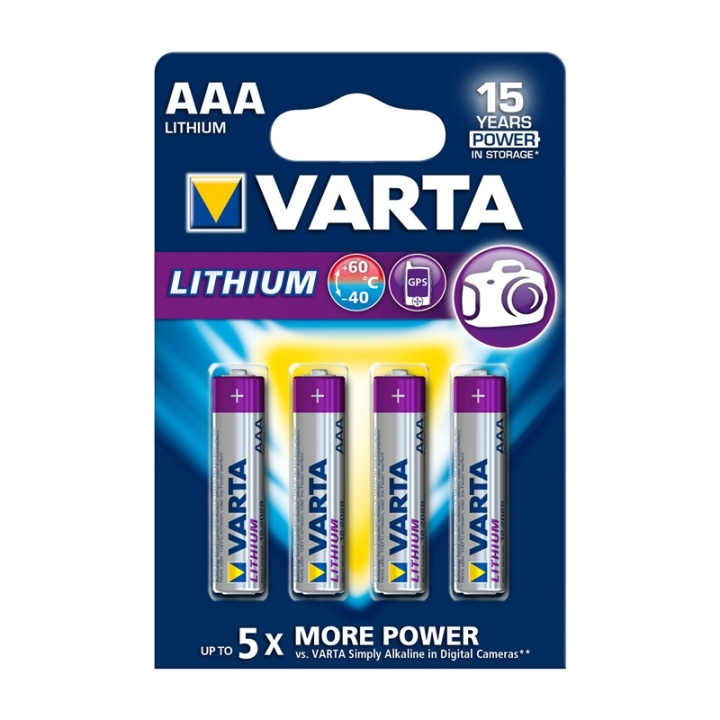 Varta Litiumbatteri AAA | 1.5 V DC | 1100 mAh | 4-Blisterkort | Grå / Sølv i gruppen Elektronikk / Batterier & Ladere / Batterier / AAA hos TP E-commerce Nordic AB (38-63997)