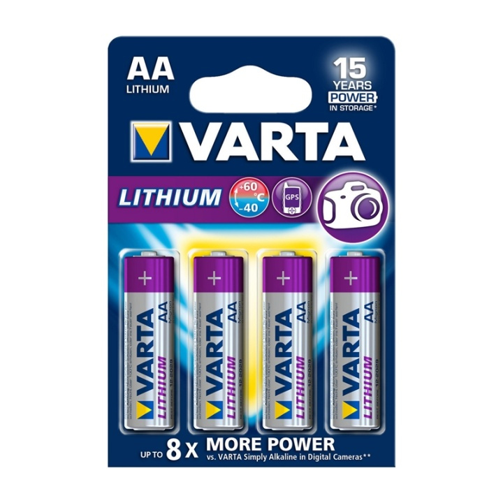 Varta Litiumbatteri AA | 1.5 V DC | 2900 mAh | 4-Blisterkort | Grå / Sølv i gruppen Elektronikk / Batterier & Ladere / Batterier / AA hos TP E-commerce Nordic AB (38-63998)