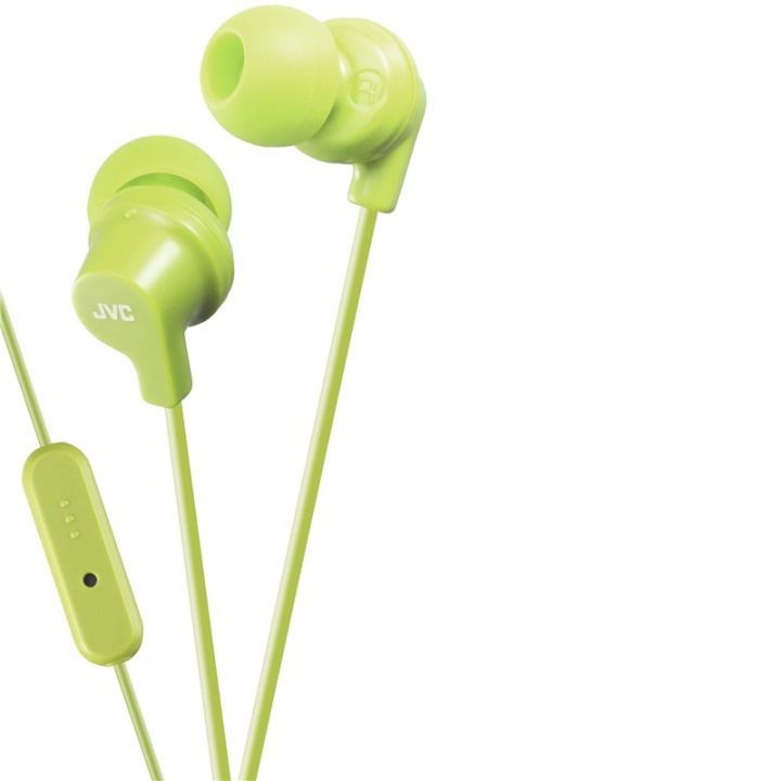 JVC Hörlur FR15 In-Ear Remote Mic Grön i gruppen Elektronikk / Lyd & Bilde / Hodetelefoner & Tilbehør / Hodetelefoner hos TP E-commerce Nordic AB (38-64869)