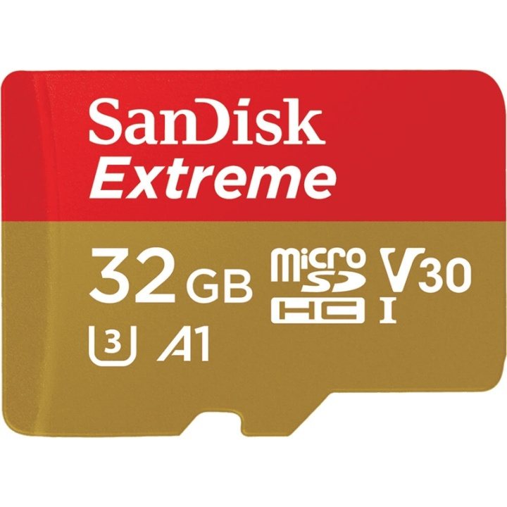 SANDISK MicroSDXC Extreme 32GB 100MB/s A2 C10 V30 UHS-I U3 i gruppen Elektronikk / Lagringsmedia / Minnekort / MicroSD/HC/XC hos TP E-commerce Nordic AB (38-65328)