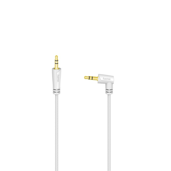 Hama Audiokabel 3.5mm-3.5mm Vinklet Hvit 2m i gruppen Elektronikk / Kabler og adaptere / Lyd analog / 3,5 mm hos TP E-commerce Nordic AB (38-65946)