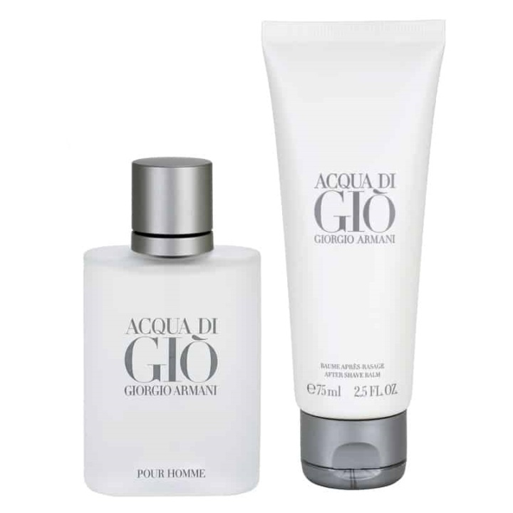 Armani Giftset Armani Acqua di Gio Pour Homme Edt 50ml + Aftershave Balm 75ml i gruppen HELSE OG SKJØNNHET / Duft og parfyme / Parfyme / Parfymebokser hos TP E-commerce Nordic AB (38-67546)
