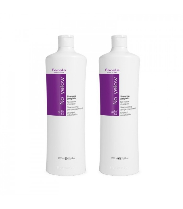 Fanola 2-pk Fanola No Yellow Shampoo 1000ml i gruppen HELSE OG SKJØNNHET / Hår & styling / Hårpleie / Hårfarge / Sølv sjampo hos TP E-commerce Nordic AB (38-68159)