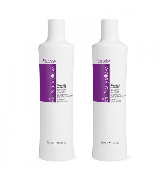 Fanola Fanola 2-pk No Yellow Shampoo 350ml i gruppen HELSE OG SKJØNNHET / Hår & styling / Hårpleie / Hårfarge / Sølv sjampo hos TP E-commerce Nordic AB (38-68160)