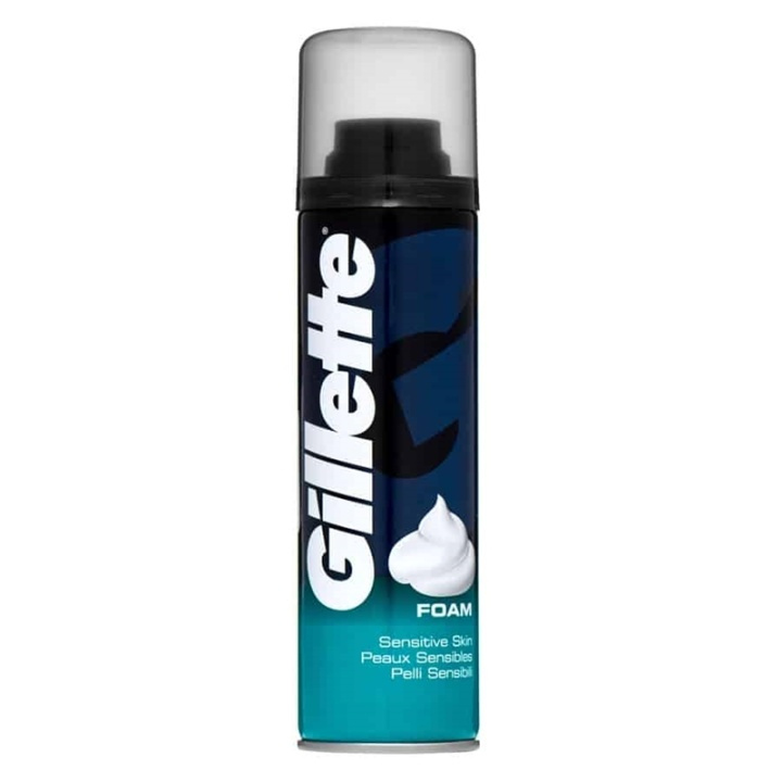 Gillette Sensitive Skin Barberskum 200 ml i gruppen HELSE OG SKJØNNHET / Hår & styling / Barbering og trimming / Barberhøvler og tilbehør hos TP E-commerce Nordic AB (38-70063)