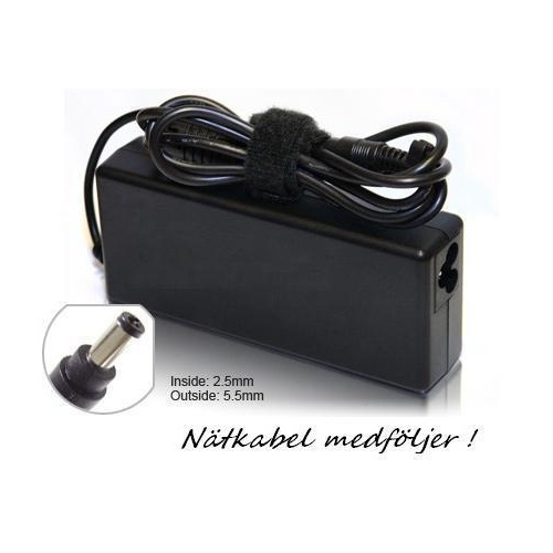 AC Adapter till Fujitsu Siemens, 20V 4.5A 90W (5.5x2.5mm) i gruppen Datautstyr / Bærbare datamaskiner og tilbehør / Lader / Vegglader / Fujitsu Siemens hos TP E-commerce Nordic AB (38-7078)