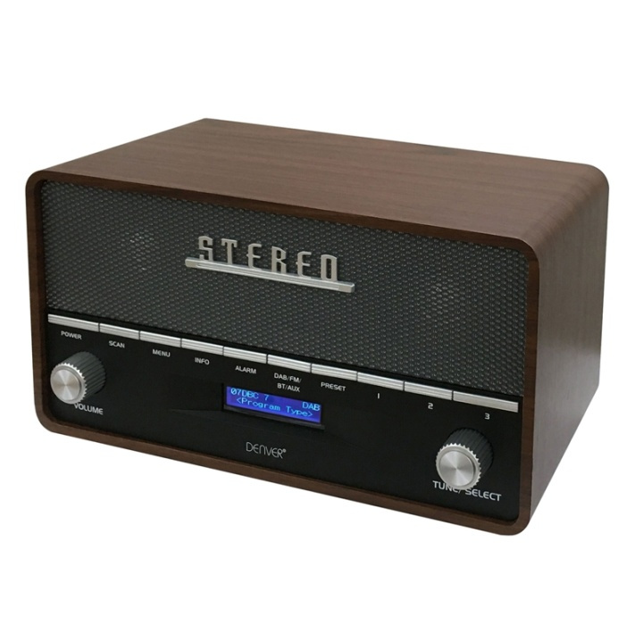 Denver DAB+ og FM-radio Retro-design i gruppen Elektronikk / Lyd & Bilde / Hjemmekino, HiFi og bærbar / Radio & Vekkerklokker / Internet Radio hos TP E-commerce Nordic AB (38-71219)