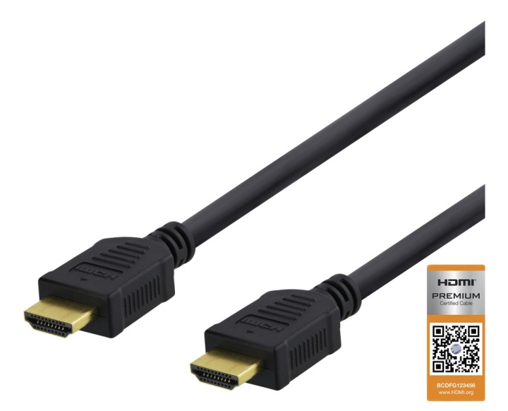 DELTACO High-Speed Premium HDMI cable, 3m, Ethernet, 4K UHD, black i gruppen Elektronikk / Kabler og adaptere / HDMI / Kabler hos TP E-commerce Nordic AB (38-71638)