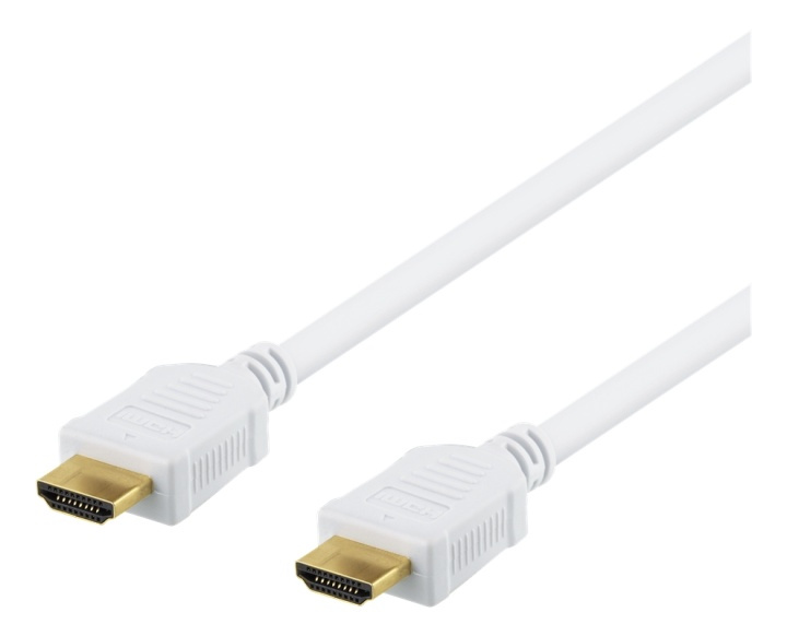 DELTACO Høyhastighets HDMI-kabel, 10 m, Ethernet, 4K UHD, hvit i gruppen Elektronikk / Kabler og adaptere / HDMI / Kabler hos TP E-commerce Nordic AB (38-71642)