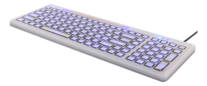 DELTACO Silicon keyboard, spill proof, blue LED, IP68, grey/black i gruppen Datautstyr / Mus & Tastatur / Tastatur / Kablede hos TP E-commerce Nordic AB (38-71711)