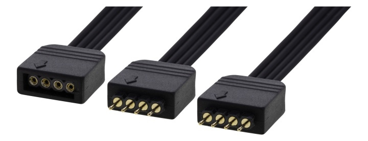 DELTACO GAMING 2-way LED Strip splitter cable, passive, 4-pin, 0.15m, i gruppen Datautstyr / GAMING / Gaming-tilbehør hos TP E-commerce Nordic AB (38-71752)