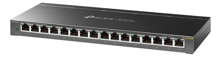 TP-Link TL-SG116E, 16-Port Gigabit Unmanaged Pro Switch, black i gruppen Datautstyr / Nettverk / Switcher / 10/100/1000Mbps hos TP E-commerce Nordic AB (38-71988)