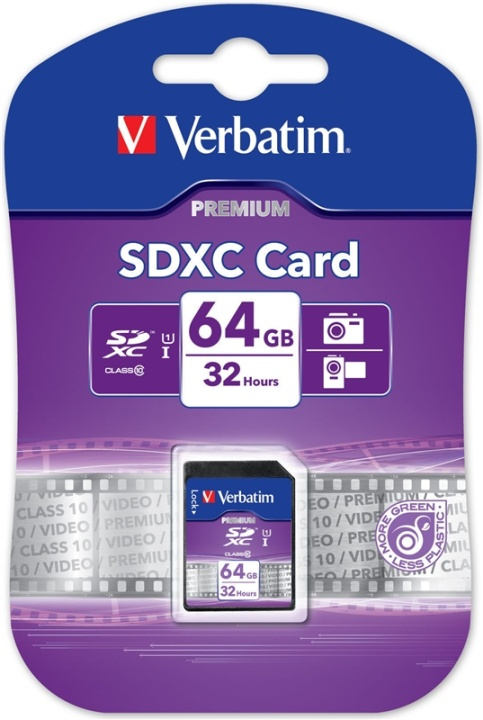 Verbatim flash-minneskort - 64 GB - SDXC - UHS Class 1 i gruppen Elektronikk / Lagringsmedia / Minnekort / SD/SDHC/SDXC hos TP E-commerce Nordic AB (38-72001)