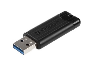 Verbatim PinStripe 256GB USB Drive, USB 3.0, retractable design, black i gruppen Elektronikk / Lagringsmedia / USB-Pinner / USB 3.0 hos TP E-commerce Nordic AB (38-72005)