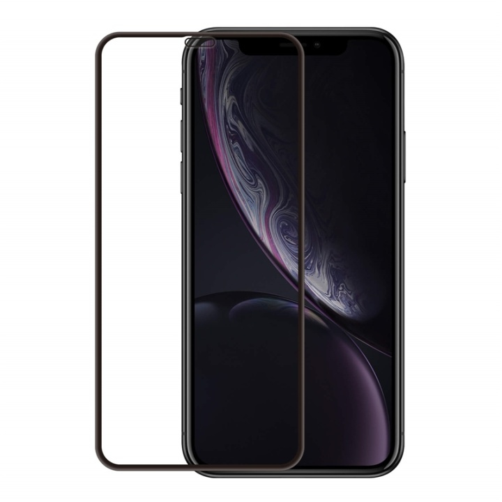 GEAR Glass Prot. Curved Black Frame 3D PLATINUM iPhone XR/11 i gruppen SMARTTELEFON & NETTBRETT / Mobilbeskyttelse / Apple / iPhone XR / Skjermbeskyttelse hos TP E-commerce Nordic AB (38-72087)