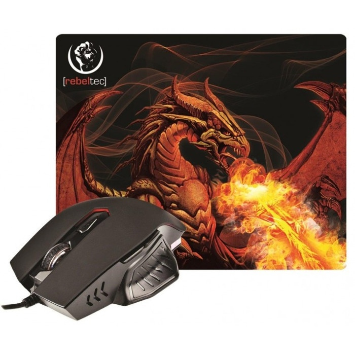 Rebeltec Red Dragon set med mus + musmatta i gruppen Datautstyr / GAMING / Mus hos TP E-commerce Nordic AB (38-72378)