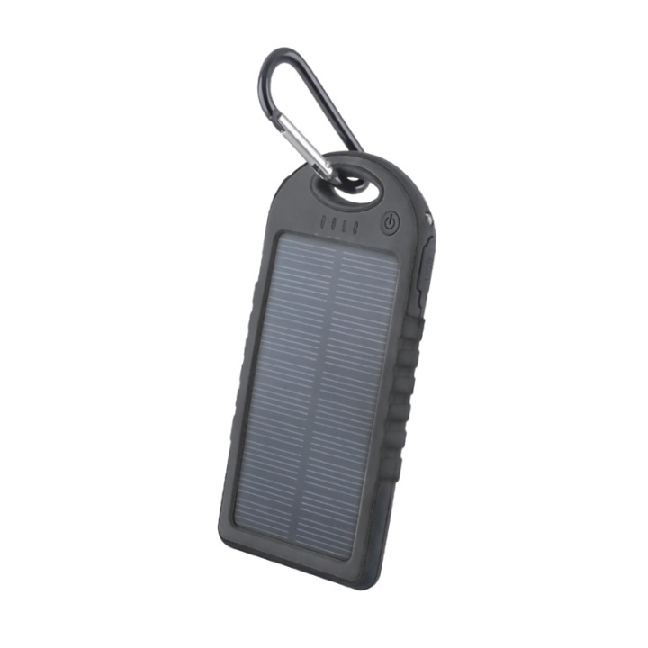 Setty solcellebatteri, 5000 mAh, svart i gruppen SMARTTELEFON & NETTBRETT / Ladere og Kabler / Powerbanks hos TP E-commerce Nordic AB (38-72566)