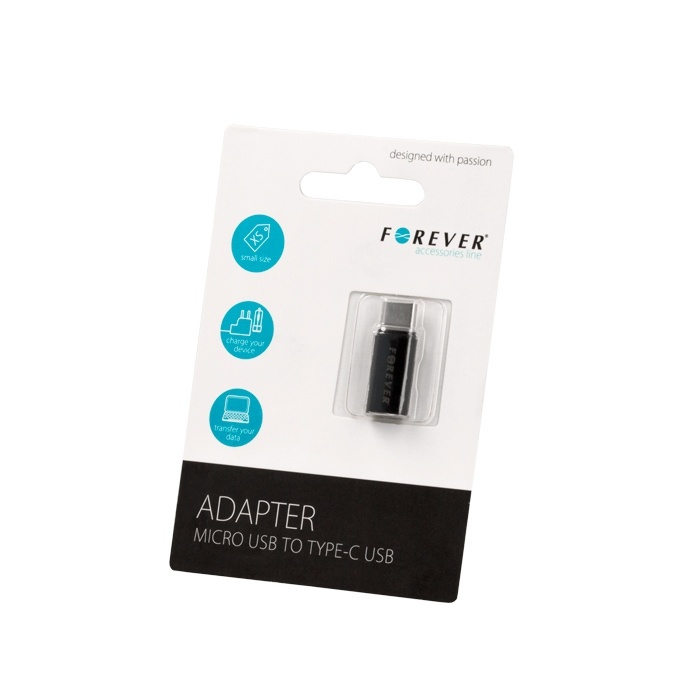 Forever microUSB til USB type-C-adapter i gruppen SMARTTELEFON & NETTBRETT / Ladere og Kabler / Adaptere hos TP E-commerce Nordic AB (38-72582)