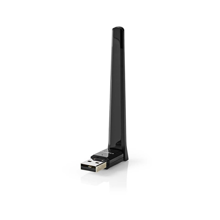Nedis Network Dongle | Wi-Fi | AC600 | 2.4/5 GHz (Dual Band) | USB2.0 | Wi-Fi hastighet totalt: 600 Mbps | Windows 10 / Windows 7 / Windows 8