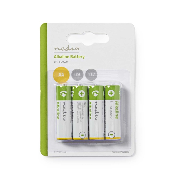 Nedis Alkaline Batteri AA | 1.5 V DC | 4-Blister i gruppen Elektronikk / Batterier & Ladere / Batterier / AA hos TP E-commerce Nordic AB (38-72962)