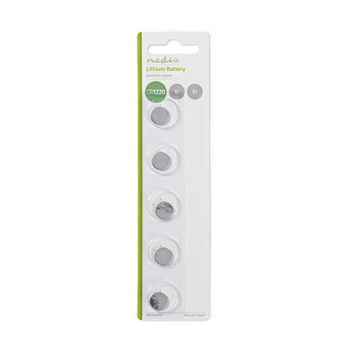 Nedis Lithium knappecellebatteri CR1220 | 3 V DC | 5-Pakke i gruppen Elektronikk / Batterier & Ladere / Batterier / knappcelle hos TP E-commerce Nordic AB (38-72981)
