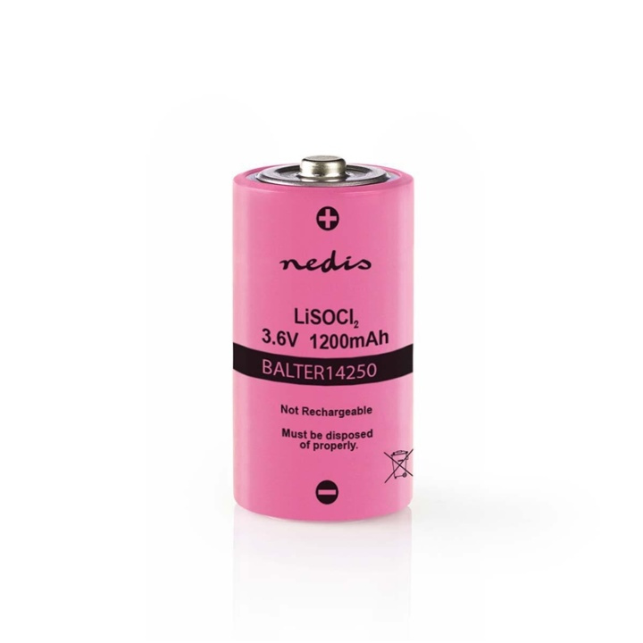 Nedis Lithium tionylklorid Battery ER14250 | 3.6 V DC | Litium Thionyl Klorid | 1200 mAh | 1-Blister | ER14250 | Rosa i gruppen Elektronikk / Batterier & Ladere / Batterier / Andre hos TP E-commerce Nordic AB (38-72987)