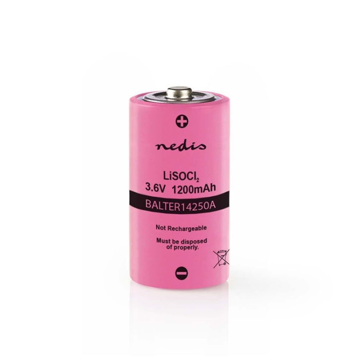 Nedis Litiumtionylkloridbatteri ER14250 | 3,6 V DC | Litiumtionylklorid | 1200 mAh | 1-Blister | ER14250 | Loddekabel | Rosa i gruppen Elektronikk / Batterier & Ladere / Batterier / Andre hos TP E-commerce Nordic AB (38-72989)