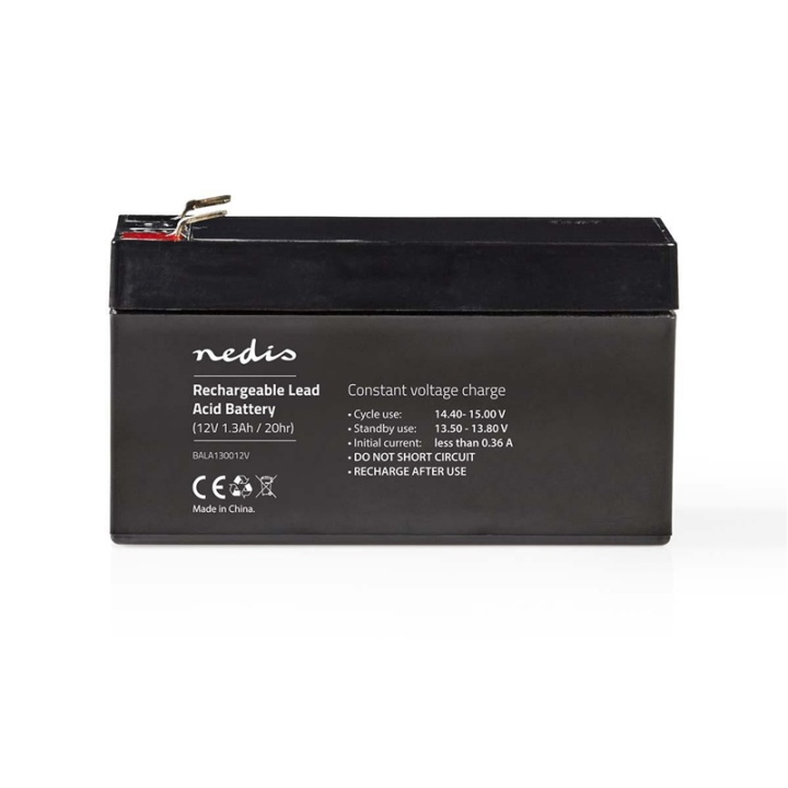 Nedis Oppladbart blybatteri | Lead-Acid | Oppladningsbar | 12 V | 1300 mAh i gruppen Elektronikk / Batterier & Ladere / Oppladbare batterier / Blybatterier hos TP E-commerce Nordic AB (38-73010)