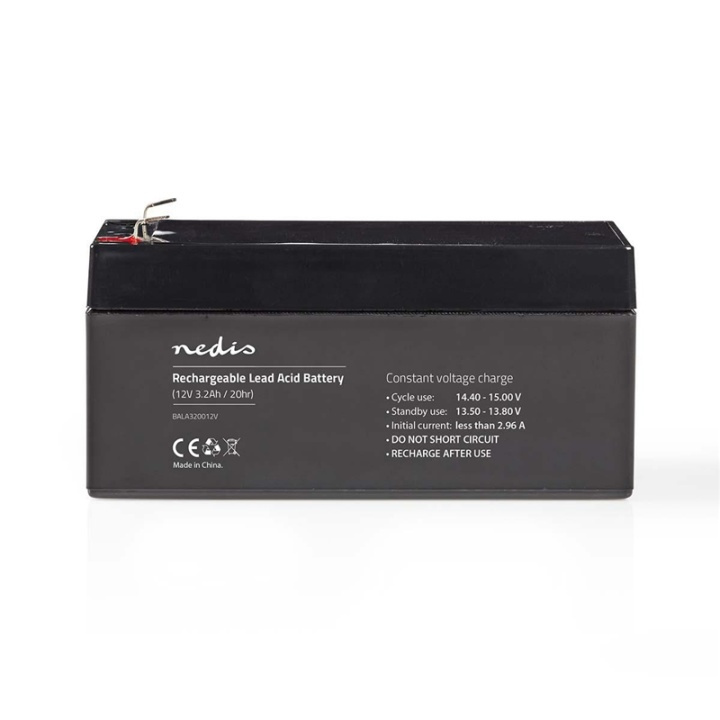 Nedis Oppladbart blybatteri | Blybatteri | Oppladbart | 12 V | 3200 mAh i gruppen Elektronikk / Batterier & Ladere / Oppladbare batterier / Blybatterier hos TP E-commerce Nordic AB (38-73012)