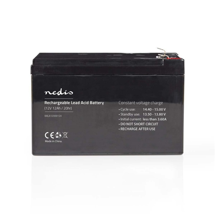 Nedis Oppladbart blybatteri | Lead-Acid | Oppladningsbar | 12 V | 12000 mAh i gruppen Elektronikk / Batterier & Ladere / Oppladbare batterier / Blybatterier hos TP E-commerce Nordic AB (38-73015)