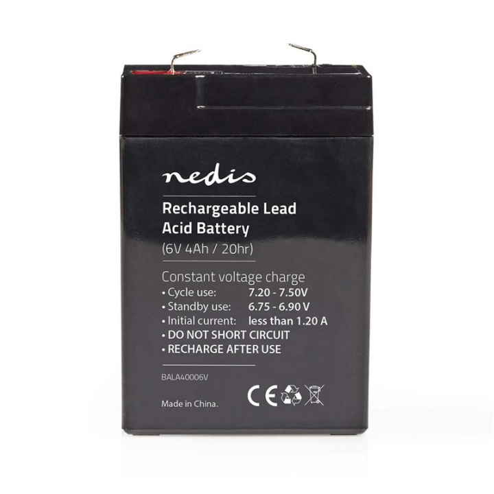 Nedis Oppladbart blybatteri | Lead-Acid | Oppladningsbar | 6 V | 4500 mAh i gruppen Elektronikk / Batterier & Ladere / Oppladbare batterier / Blybatterier hos TP E-commerce Nordic AB (38-73025)
