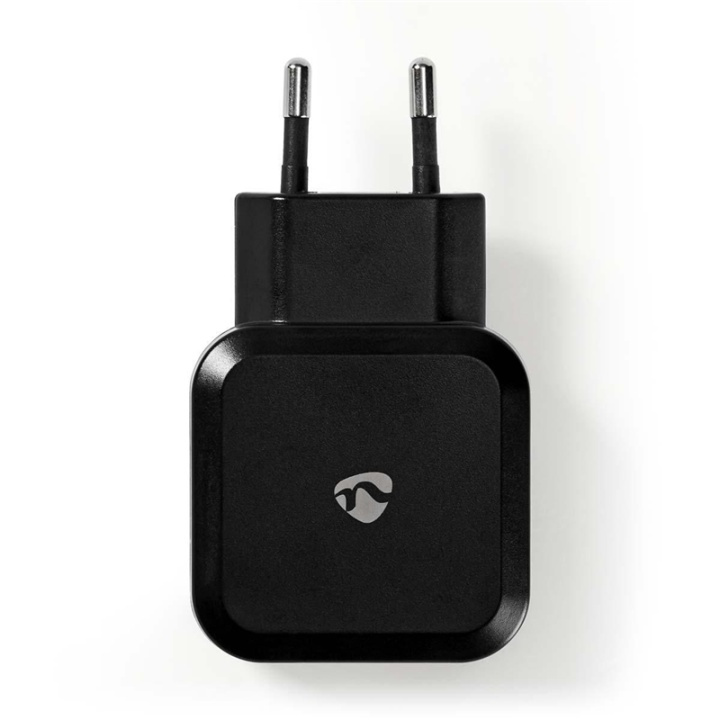 Nedis vegg lader | 24 W | Hurtigladefunksjon | 2x 2.4 A A | Antall utganger: 2 | 2x USB-A | Ingen Kabel Inkludert | Single Voltage Output | Sort i gruppen SMARTTELEFON & NETTBRETT / Ladere og Kabler / Vegglader / Vegglader USB hos TP E-commerce Nordic AB (38-73062)