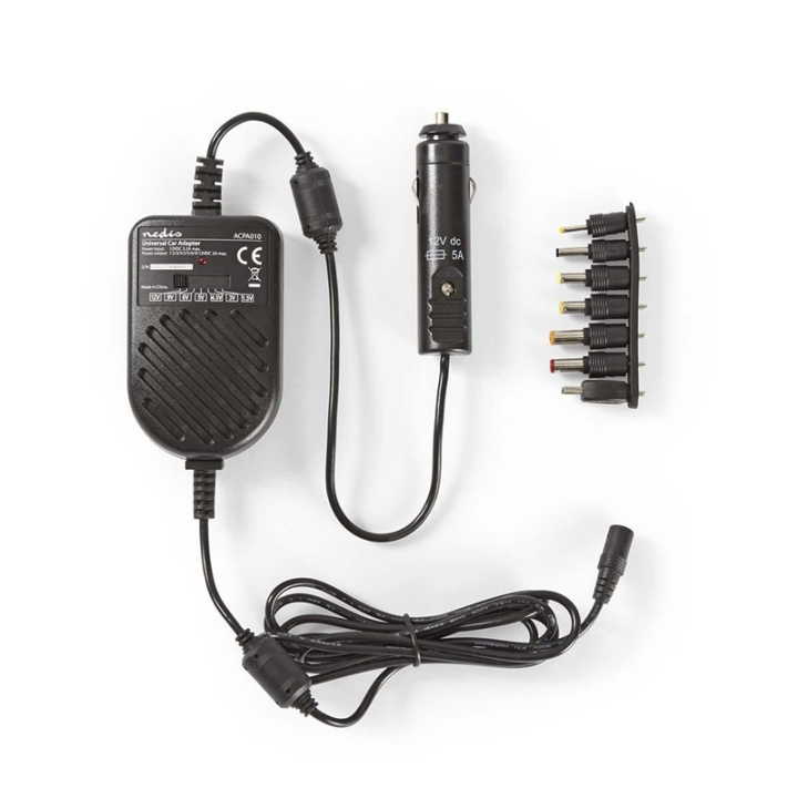Nedis Universal AC strømadapter | 36 W | 0 - 12 V DC | 1.20 m | 5.0 A | 7 plug(s) | Sort i gruppen Bil / Tilbehør / Accessories / 12 volt tilbehør hos TP E-commerce Nordic AB (38-73108)
