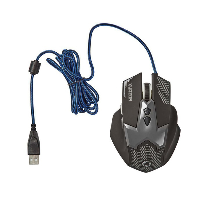 Nedis Gaming Mouse | Wired | 800 / 1200 / 1600 / 2400 dpi | Justerbar DPI | Antall knapper: 7 | Right-Handed | 1.50 m | LED i gruppen Datautstyr / GAMING / Mus hos TP E-commerce Nordic AB (38-73176)