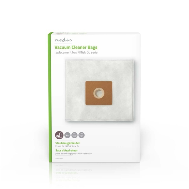 Nedis Støvsugepose- | 4 stk. | Syntetisk | Mest solgt for: Nilfisk | Hvit