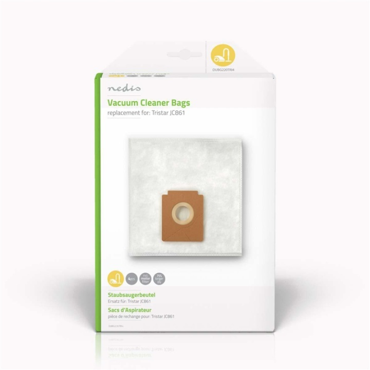 Nedis Støvsugepose- | 4 stk. | Syntetisk | Mest solgt for: Tristar JC861 | Hvit