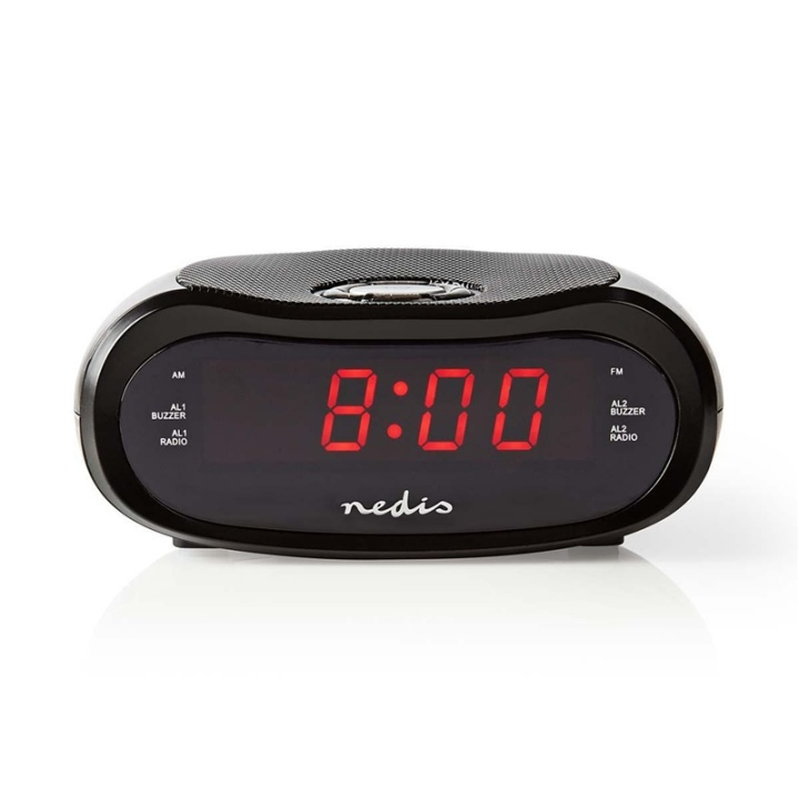 Nedis Digital Alarm Clock Radio | LED Vise | Tidsframskriving | AM / FM | slumrefunksjon | Sleep timer | Antall alarmer: 2 | Sort i gruppen HJEM, HUS OG HAGE / Klokker & Teller / Vekkerklokker hos TP E-commerce Nordic AB (38-73404)