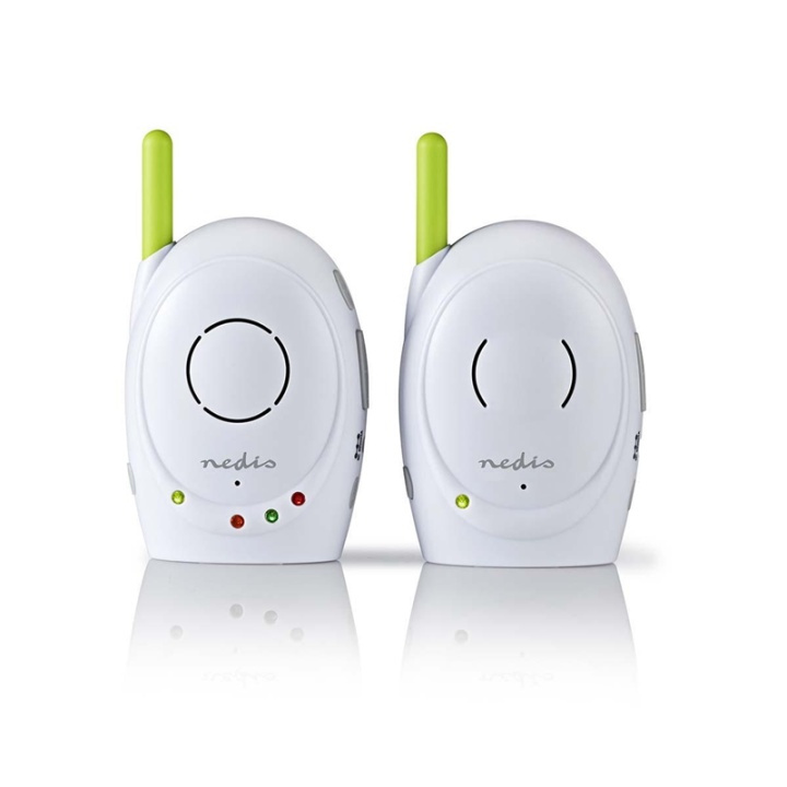 Nedis Audio Baby Monitor | FHSS (Frequency-Hopping Spread Spectrum) | Med snakk-tilbake-funksjon | Område: 300 m | Batteri drevet / Nettstrøm drevet | Grøn / Hvit i gruppen LEKER, BARN OG BABY / Sikkerhet / Babymonitorer hos TP E-commerce Nordic AB (38-73489)