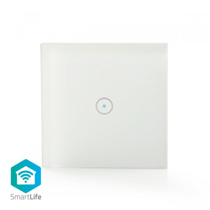 Nedis SmartLife Veggbryter | Wi-Fi | Enkelt | Wall Mount | 1000 W | Android™ / IOS | Glass | Hvit i gruppen HJEM, HUS OG HAGE / Smarthus / Smart belysning hos TP E-commerce Nordic AB (38-73512)