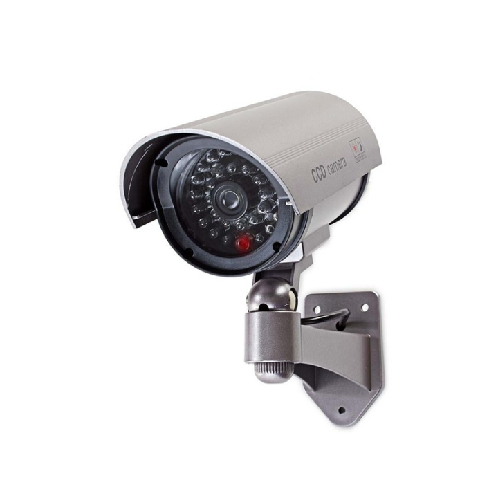 Nedis Dummy Security Camera | Kule | IP44 | Batteri drevet | Utendørs | Inkludert veggoppheng | Grå i gruppen HJEM, HUS OG HAGE / Alarm, Sikkerhet og overvåking / Overvåkingskameraer / Kamera dummy hos TP E-commerce Nordic AB (38-73675)