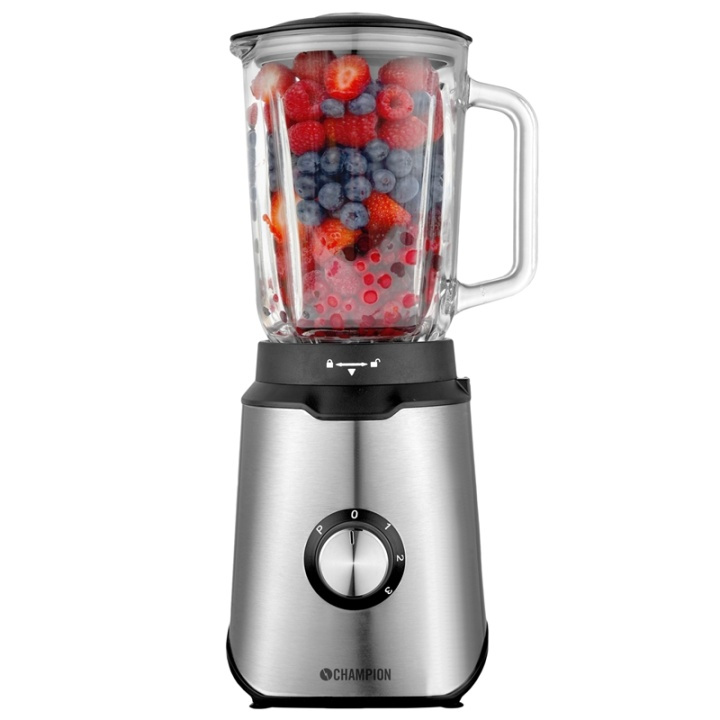 Champion Blender 1,5L 600W Glaskanne BL310 Rustfritt stål i gruppen HJEM, HUS OG HAGE / Husholdningsapparater / Matprosessorer og kjøkkenassistenter / Miksere og blendere hos TP E-commerce Nordic AB (38-74023)