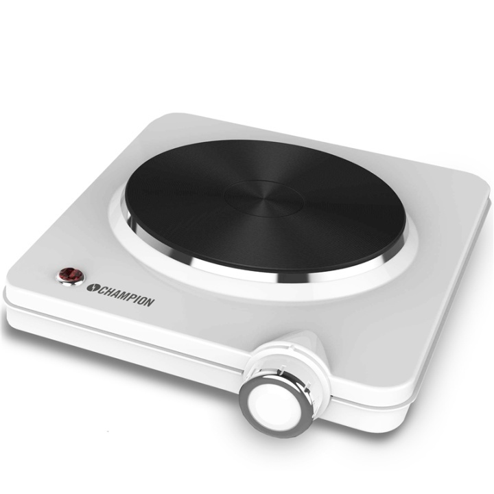Champion Enkel platetopp 180 mm 1500 W KP110 Hvit i gruppen HJEM, HUS OG HAGE / Husholdningsapparater / Benkkomfyrer og kokeplater hos TP E-commerce Nordic AB (38-74027)