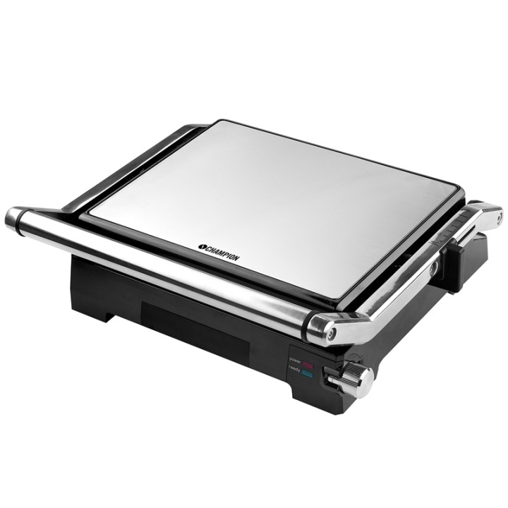 Champion Panini Grill Pro 2in1 med bordgrill 2000W PG300 rustfritt stål i gruppen HJEM, HUS OG HAGE / Husholdningsapparater / Brødristere og toastjern / Bordgriller & Raclette hos TP E-commerce Nordic AB (38-74032)