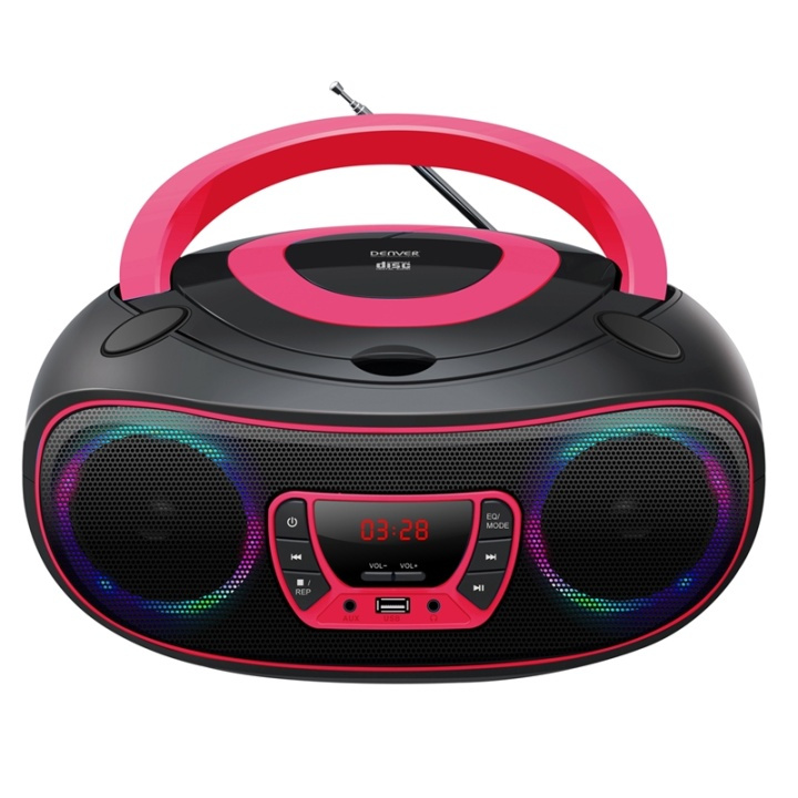 Denver CD Boombox med FM/USB/BT i gruppen Elektronikk / Lyd & Bilde / Hjemmekino, HiFi og bærbar / Bærbar musikkspiller / CD-Spillere hos TP E-commerce Nordic AB (38-74090)