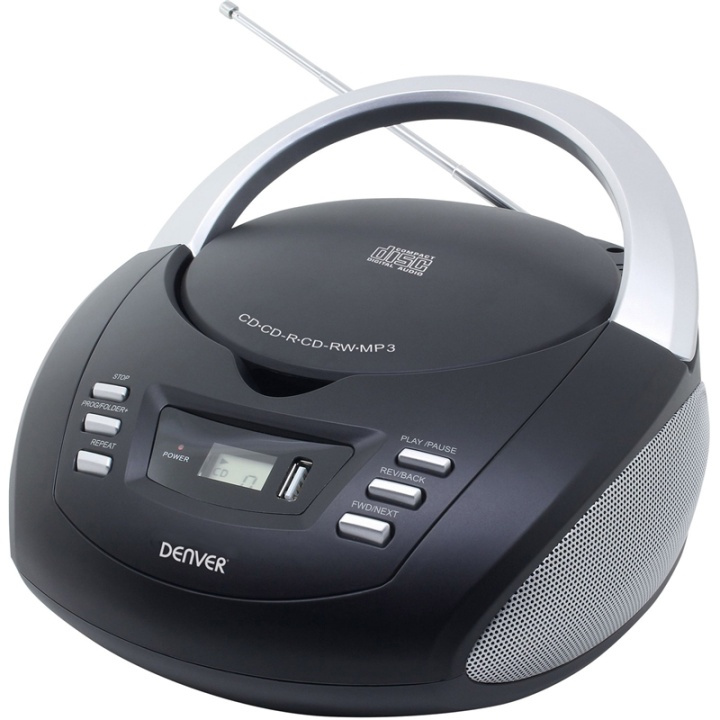 Denver CD-radioboks med FM/USB Svart i gruppen Elektronikk / Lyd & Bilde / Hjemmekino, HiFi og bærbar / Bærbar musikkspiller / CD-Spillere hos TP E-commerce Nordic AB (38-74092)