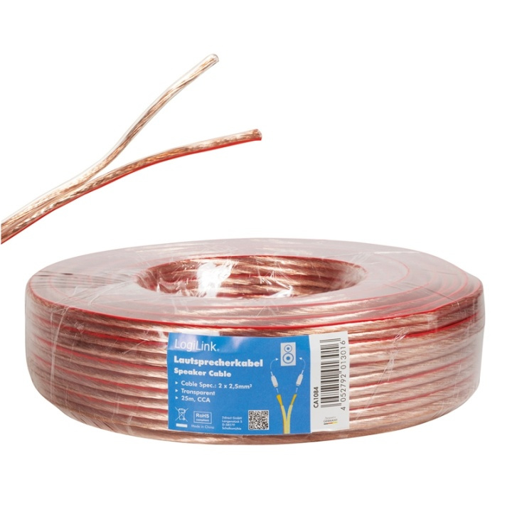 LogiLink Høyttalerkabel 2x2,5 25m Transparent i gruppen Elektronikk / Kabler og adaptere / Høyttalerkabler hos TP E-commerce Nordic AB (38-74231)