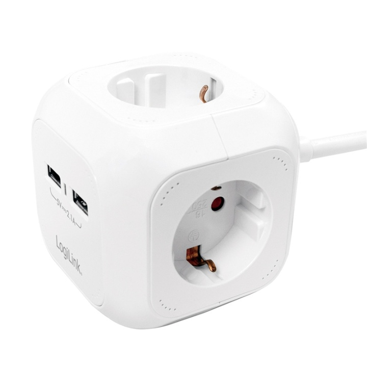 LogiLink Power Cube Multi-strømuttak i gruppen HJEM, HUS OG HAGE / El og belysning / Grenuttak hos TP E-commerce Nordic AB (38-74241)