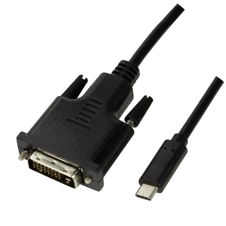 LogiLink USB-C -> DVI 1080p 1,8m i gruppen Datautstyr / Kabler og adaptere / DVI / Adaptere hos TP E-commerce Nordic AB (38-74254)