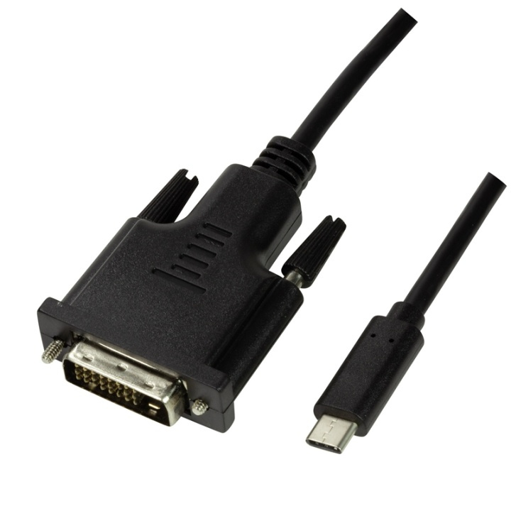 LogiLink USB-C -> DVI 1080p 1,8 m i gruppen Datautstyr / Kabler og adaptere / DVI / Adaptere hos TP E-commerce Nordic AB (38-74254)