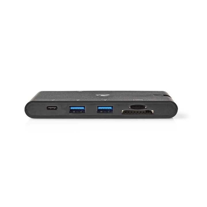 Nedis USB Docking Station | USB 3.2 Gen 1 | USB-C™ Hann | HDMI™ Hun / Micro SD / RJ45 Hun / SD / VGA Hun 15p / 2x USB-A / 2x USB-C™ | Rund | Nikkel belagt | Sort | Vindusboks med Euro Lock i gruppen Datautstyr / Bærbare datamaskiner og tilbehør / Dokkingstasjoner hos TP E-commerce Nordic AB (38-74432)